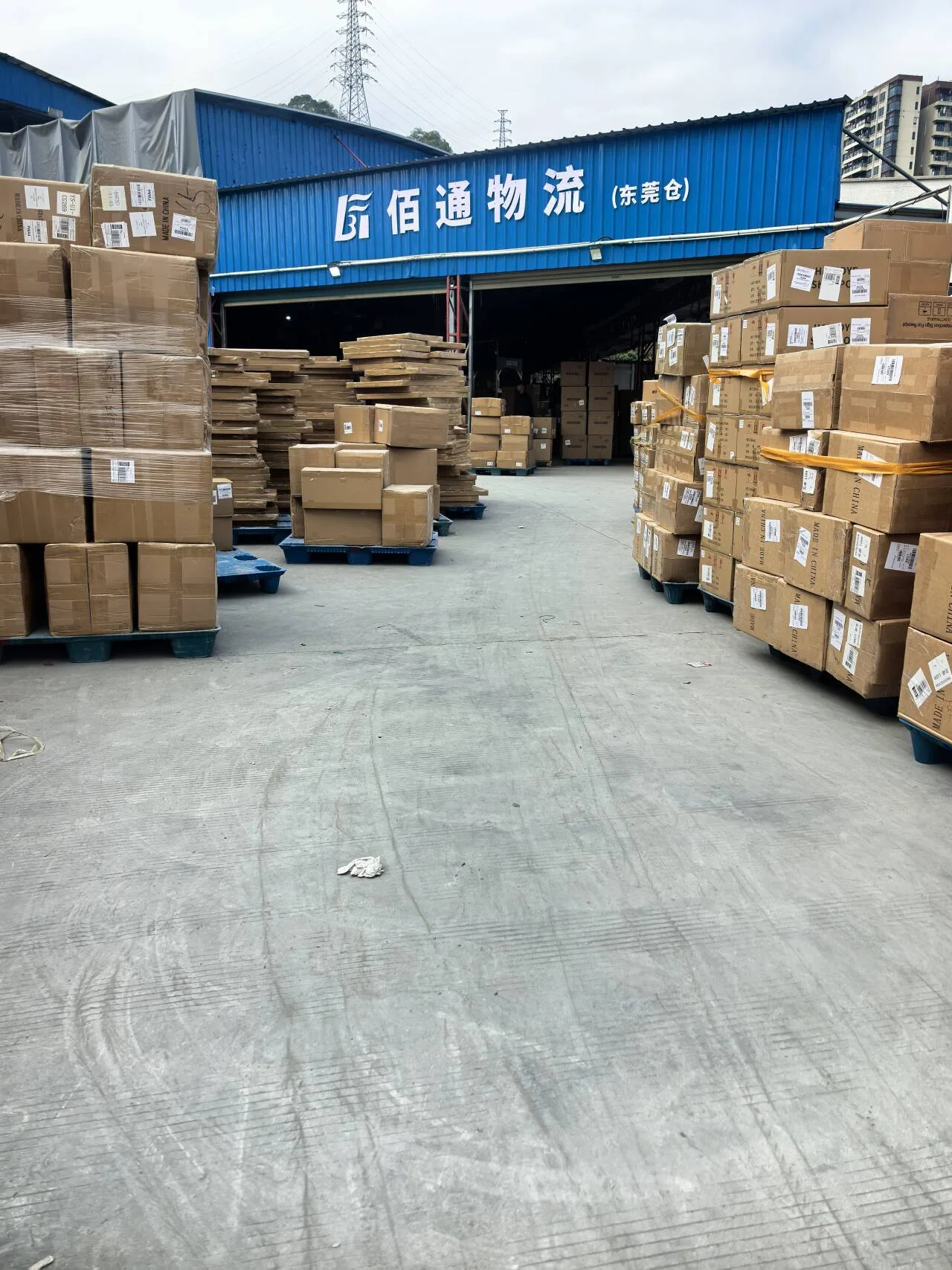 6,000 sqm Baitong Logistics warehouse in Dongguan for consolidation and export to the UK, USA, EU, Japan and UAE